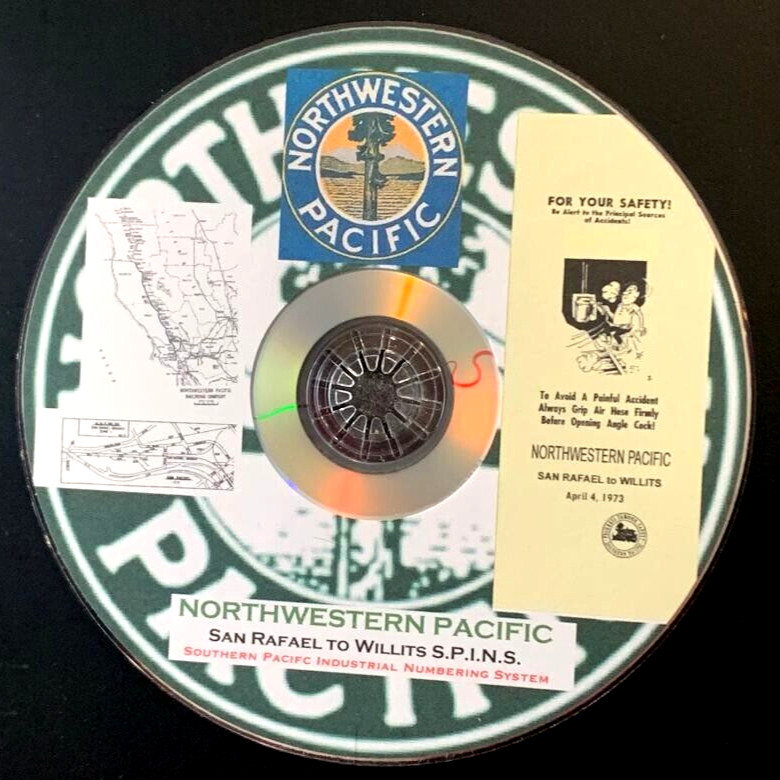 Northwestern Pacific RR 1973 San Rafael to Willits SPINS PDF Pages on DVD