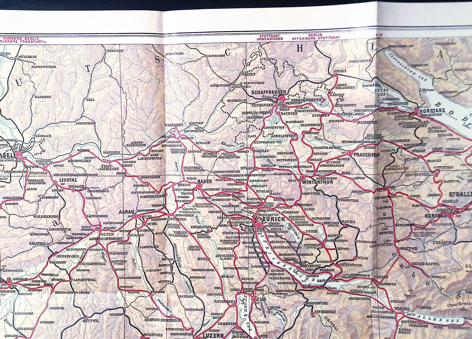 Original 1913 Swiss Federal Railways Tourist Map Of Switzerland Golden Age Rail