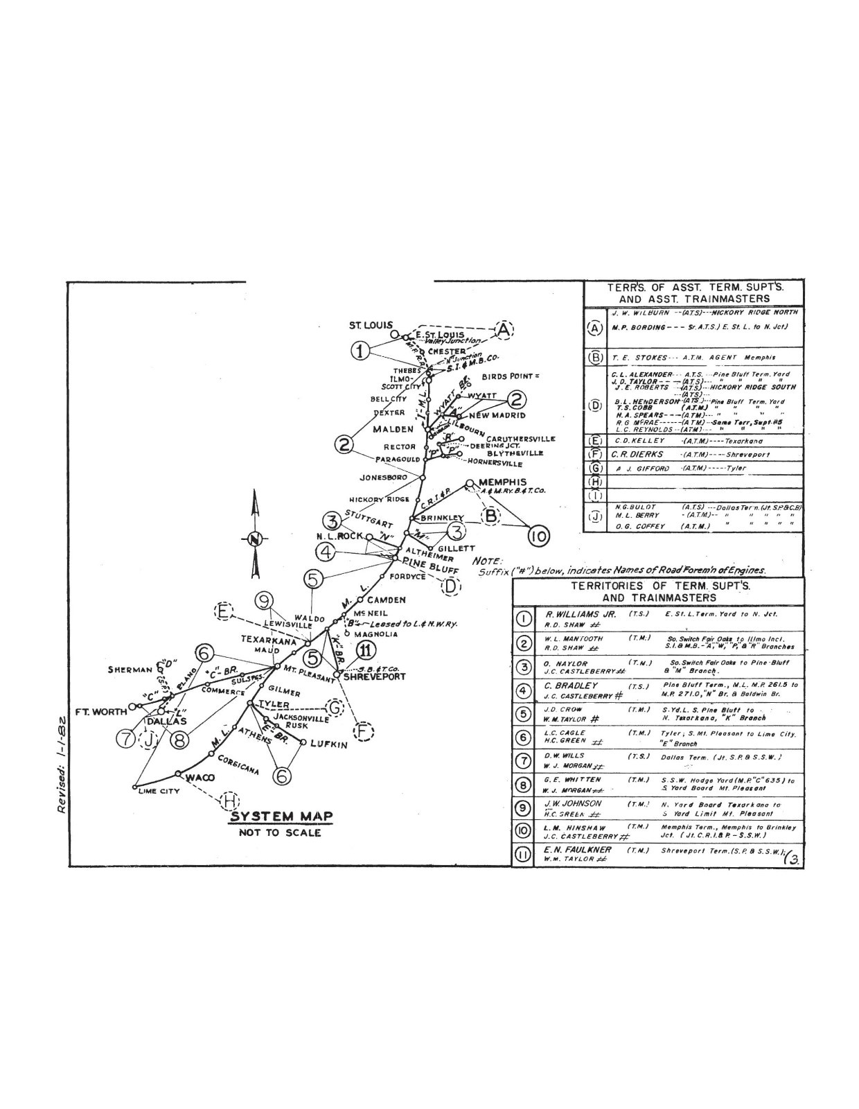 St Louis Southwestern Rwy (Cotton Belt) 1982 Track Chart PDF Pages on DVD