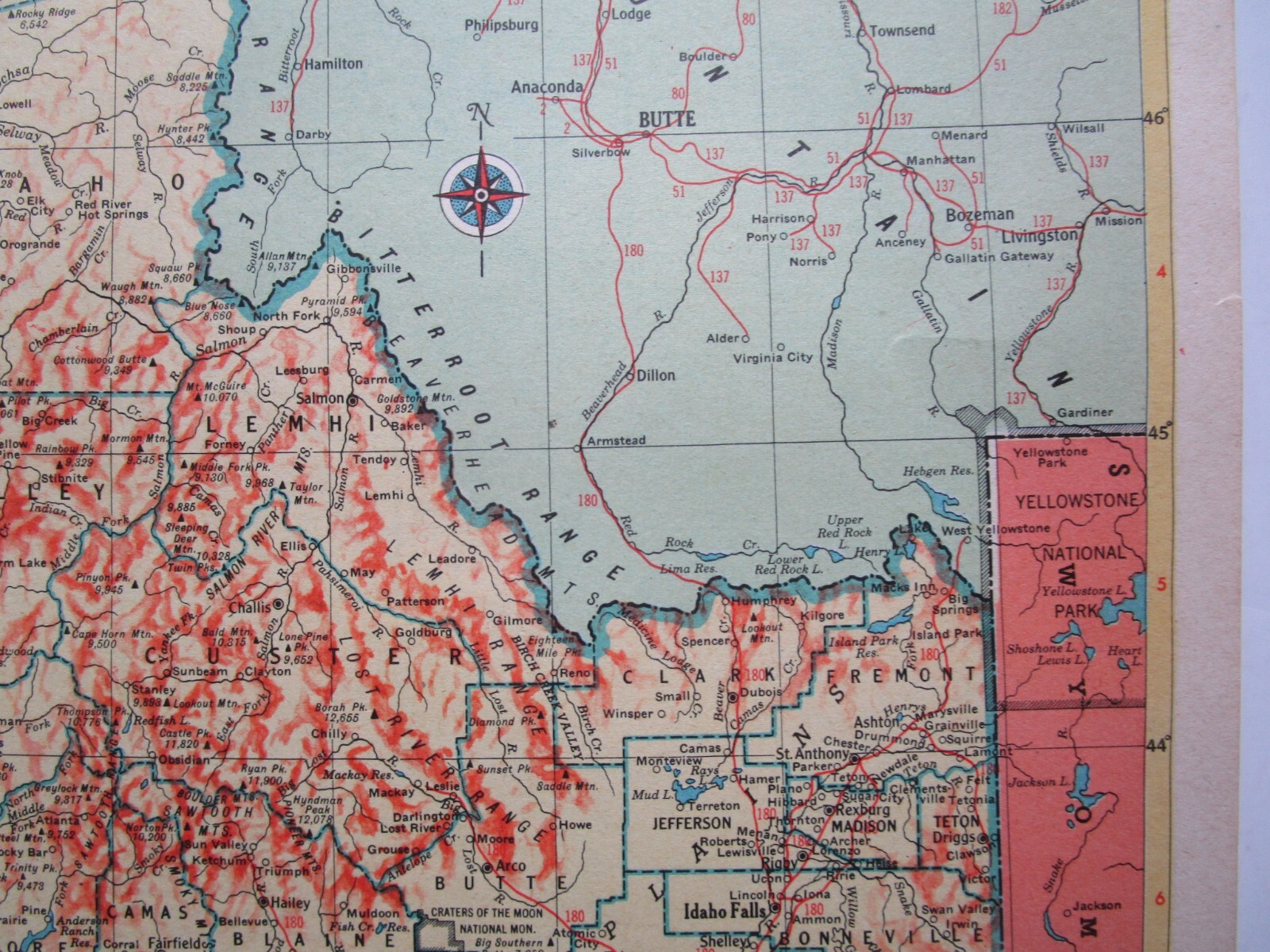 IL ID 1952 ILLINOIS RAILROAD Map. La SALLE & BUREAU CO RR, ERIE, WABASH or IDAHO