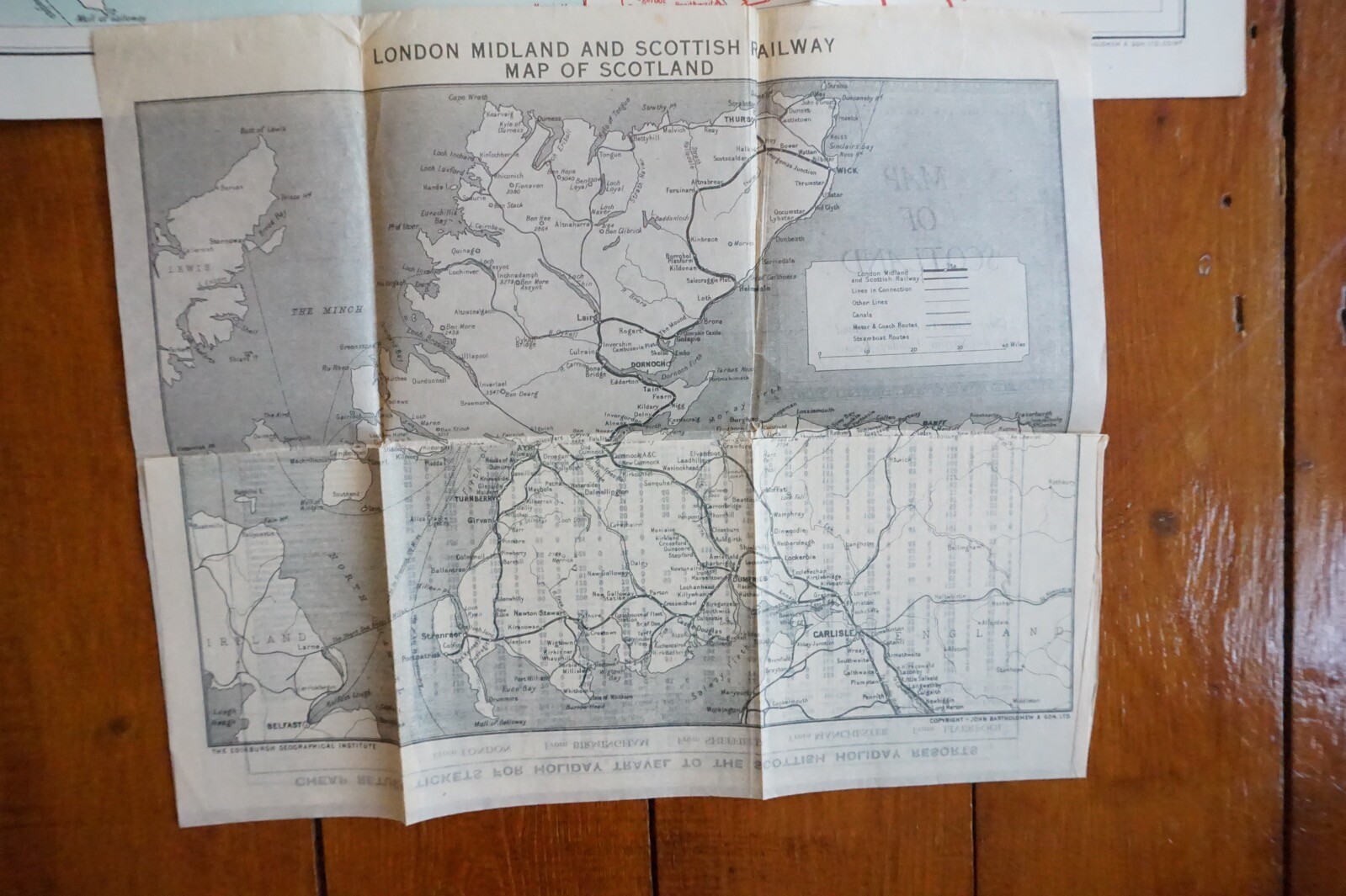 LMS London Midland Scottish Railway Map x4