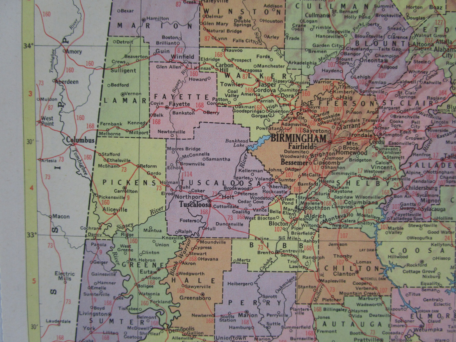 AZ AL 1959 ARIZONA Topographic RAILROAD Map APACHE RR ~or~ ALABAMA. TUSKEGEE RR