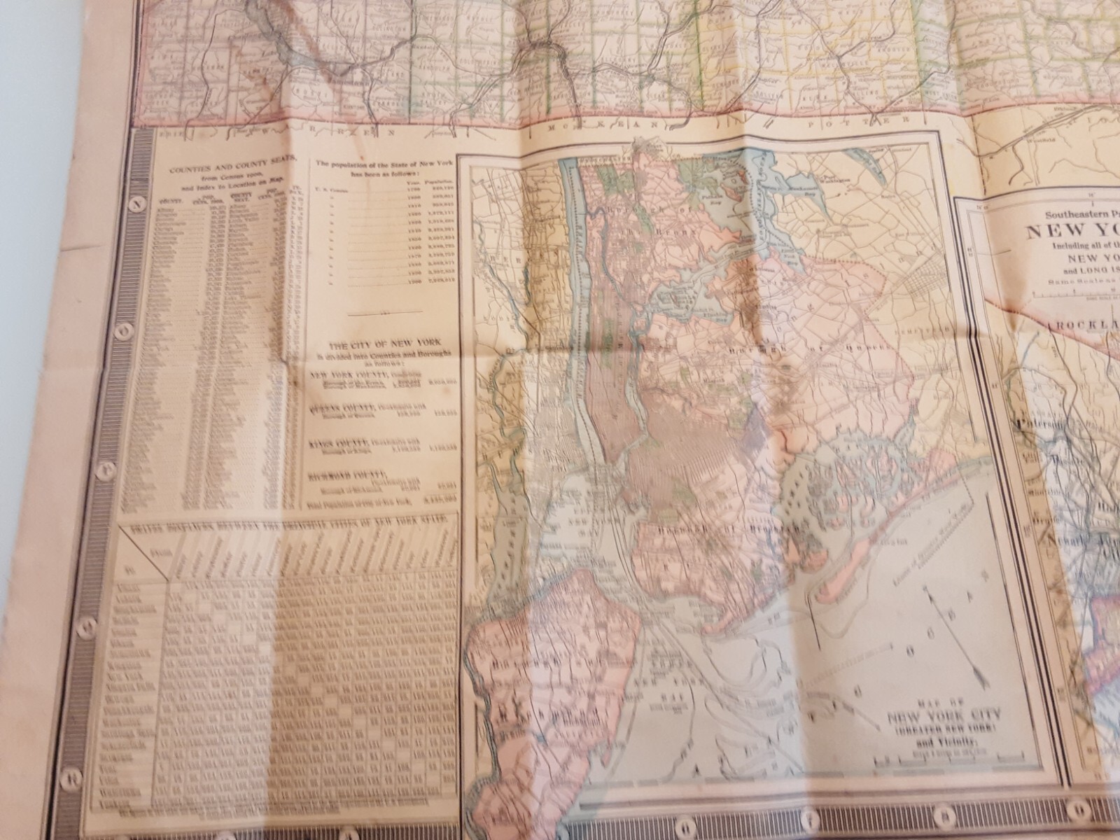 RAILROAD MAP, POST OFFICE, TOWNSHIP NEW YORK 1903 SCARBOROUGHS