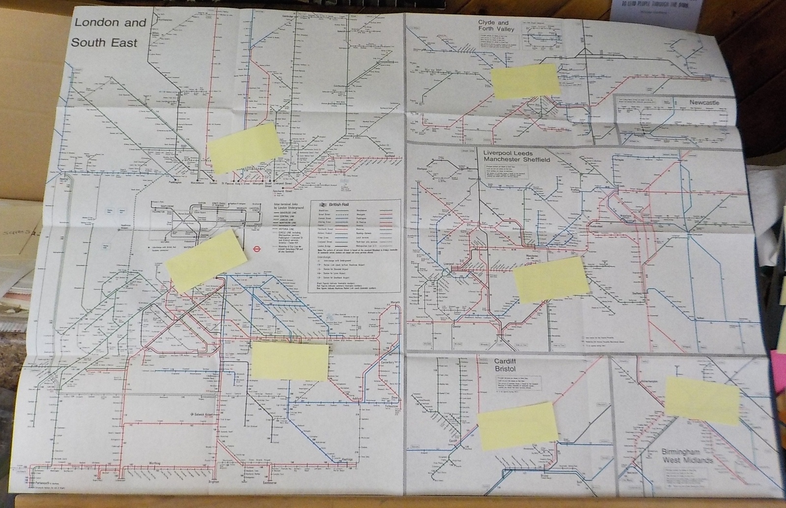 Map British Rail Passenger Network 1983-1984 International Passenger Network