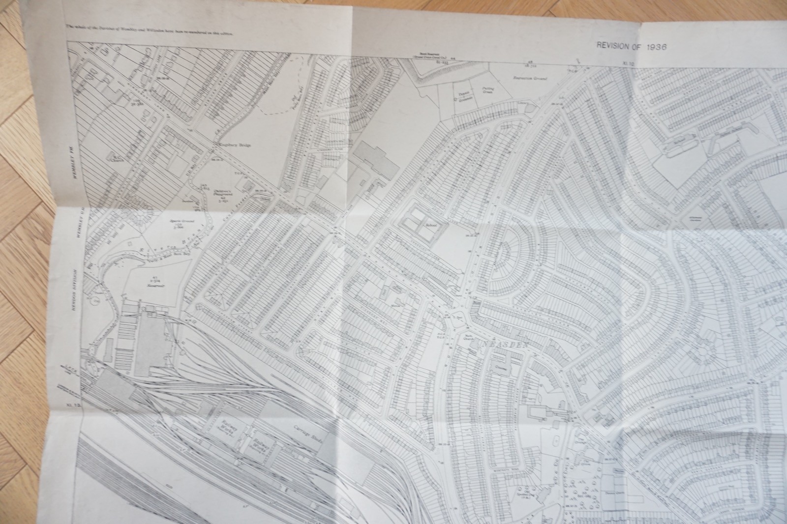 1936 Neasden Church End London LNER Railway OS Railway Map