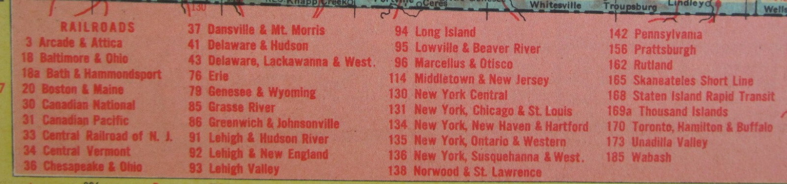 NC NY 1952 NORTH CAROLINA RAILROAD Map. GRAHAM COUNTY RR or NEW YORK 1950s