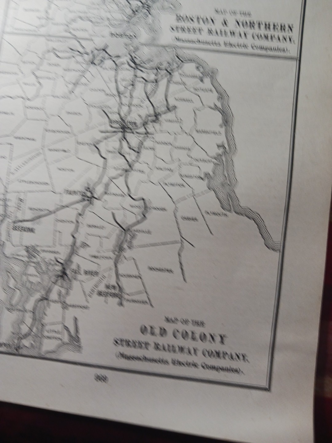 1905 Map BOSTON NORTHERN & OLD COLONY STREET RAILWAY COMPANY Massachusetts
