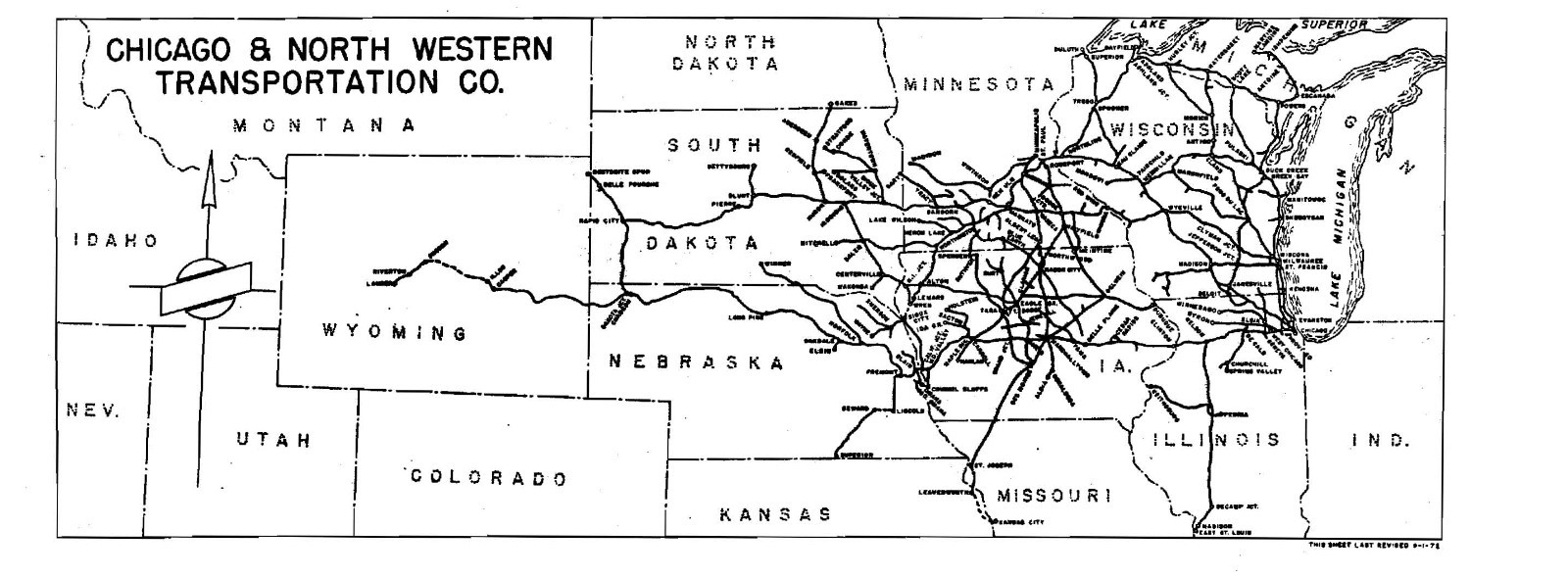 Chicago & Northwestern RR 1972 Illinois Division Track Chart PDF Pages on DVD