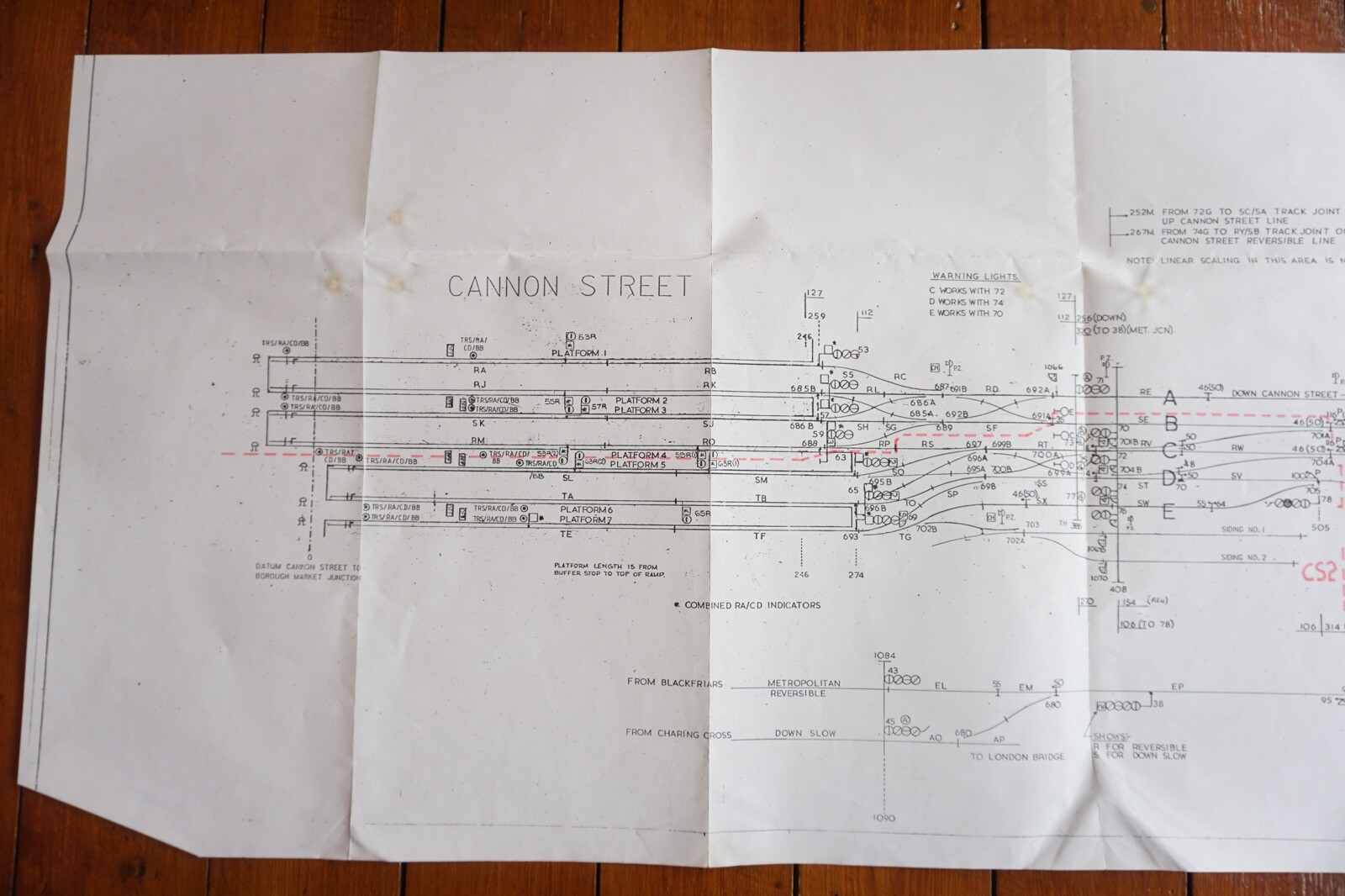 1991 London Bridge Cannon St British Rail Railway Track Plan Map Southern Region