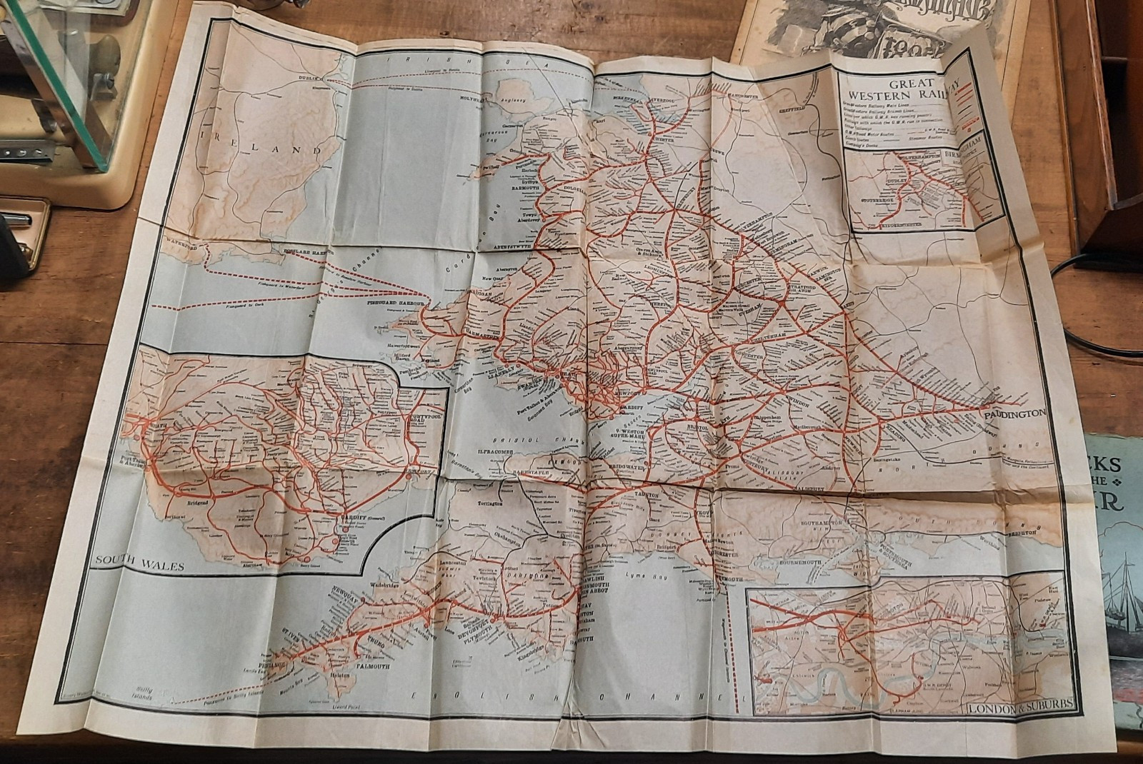 1920s Great Western Railway Map GWR