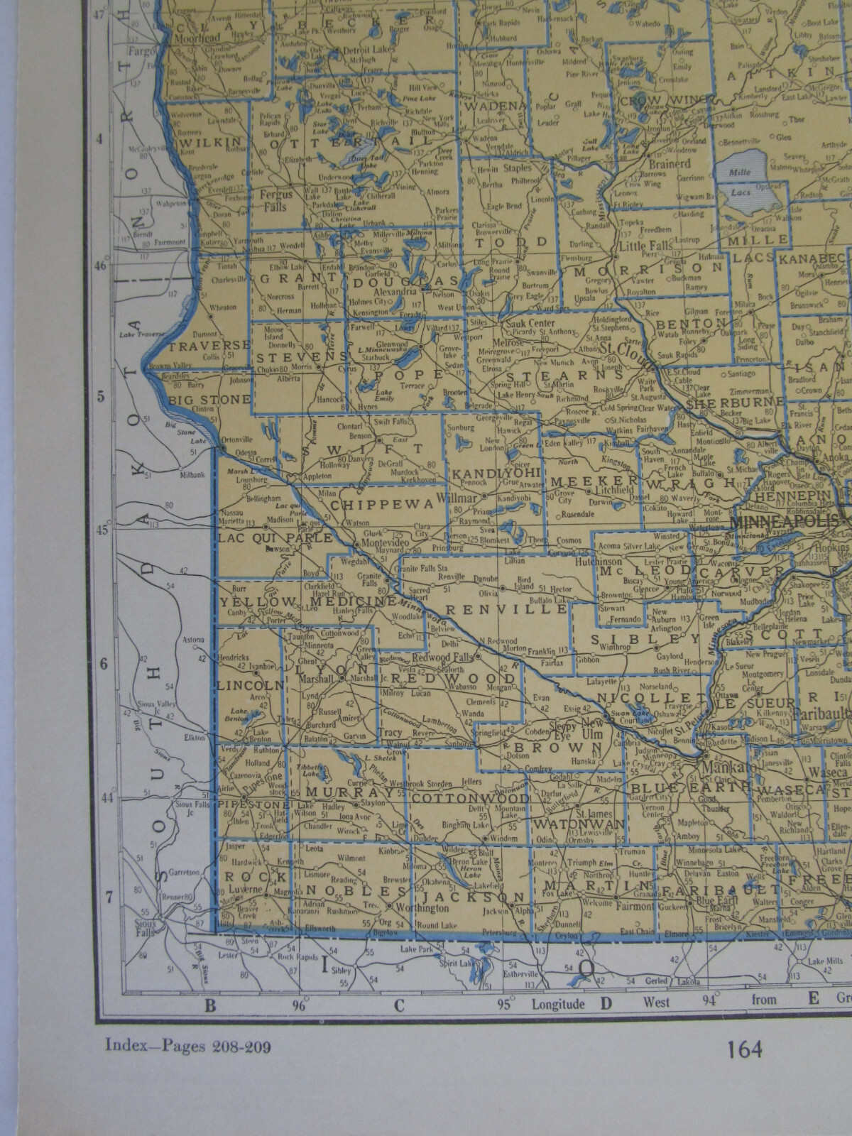 MI MN 1934 MICHIGAN RAILROAD Map ACADIA & BETSEY RIVER RR ~or~ MINNESOTA