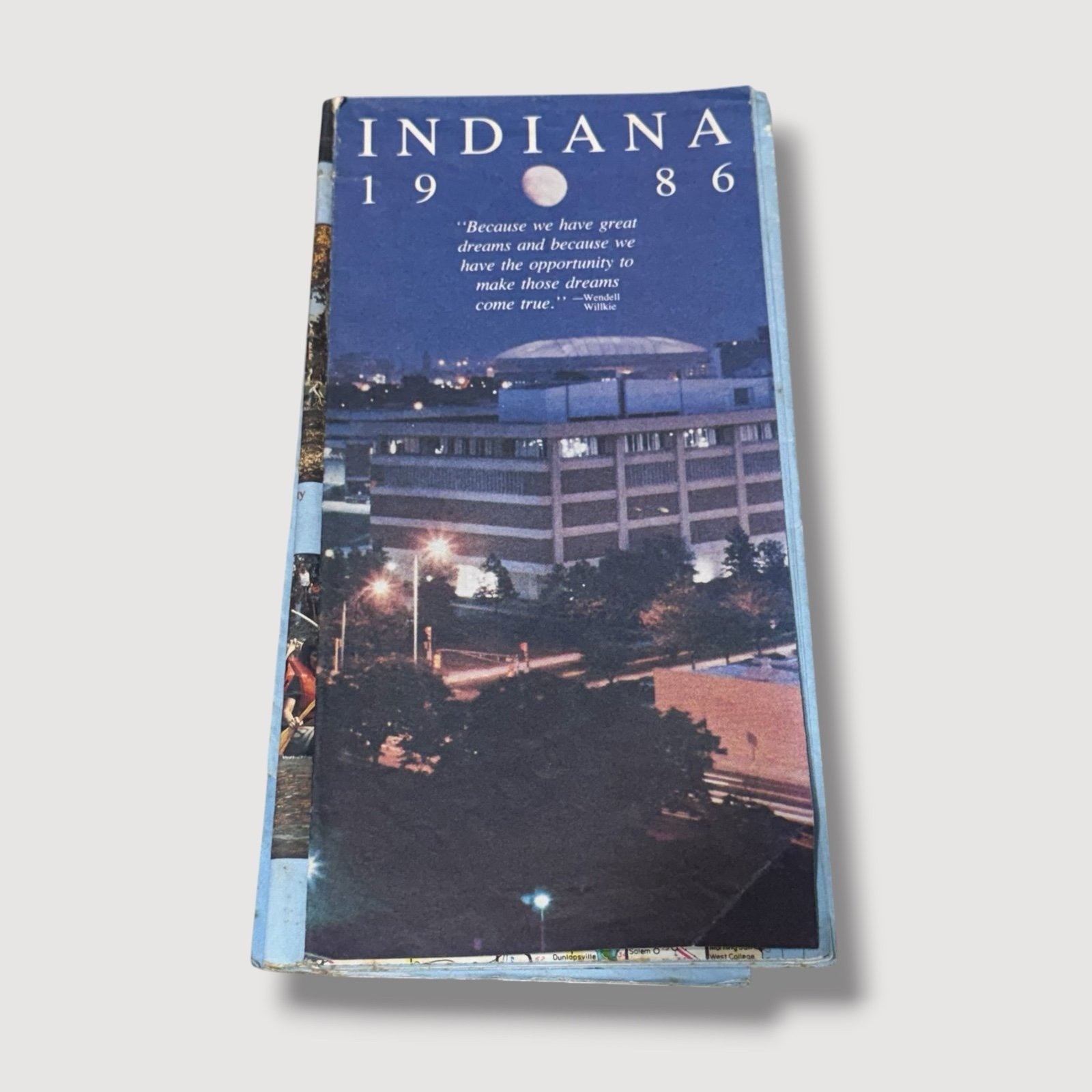Indiana 1986 Vintage Highway Road Map IX
