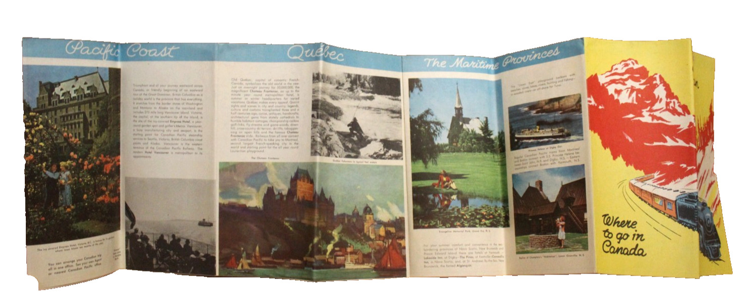 Vintage Map of Canadian Pacific Railway Lines November 1947