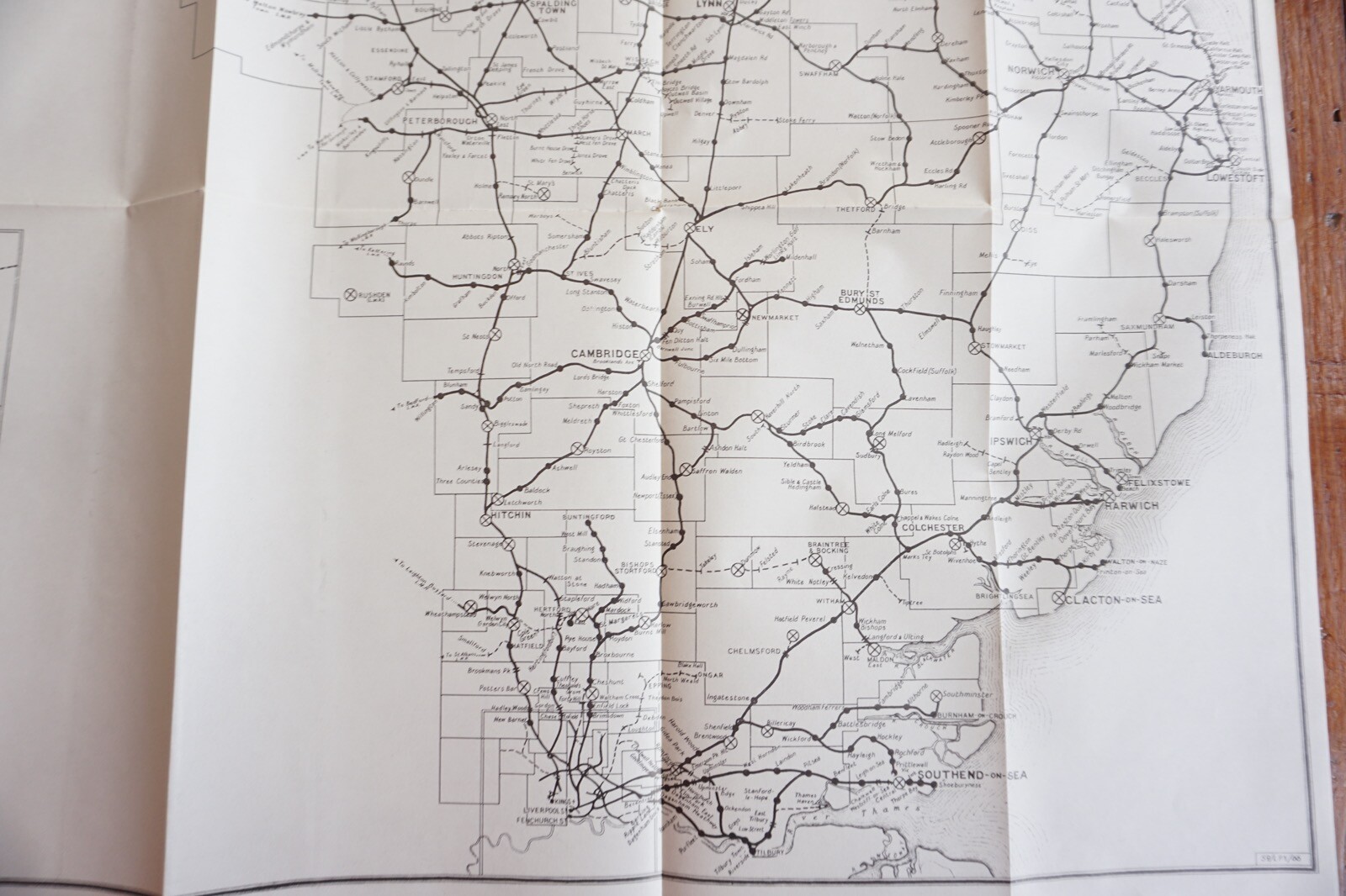 1958 Sundries Concentrations Areas 1958 Eastern Region Railway Map