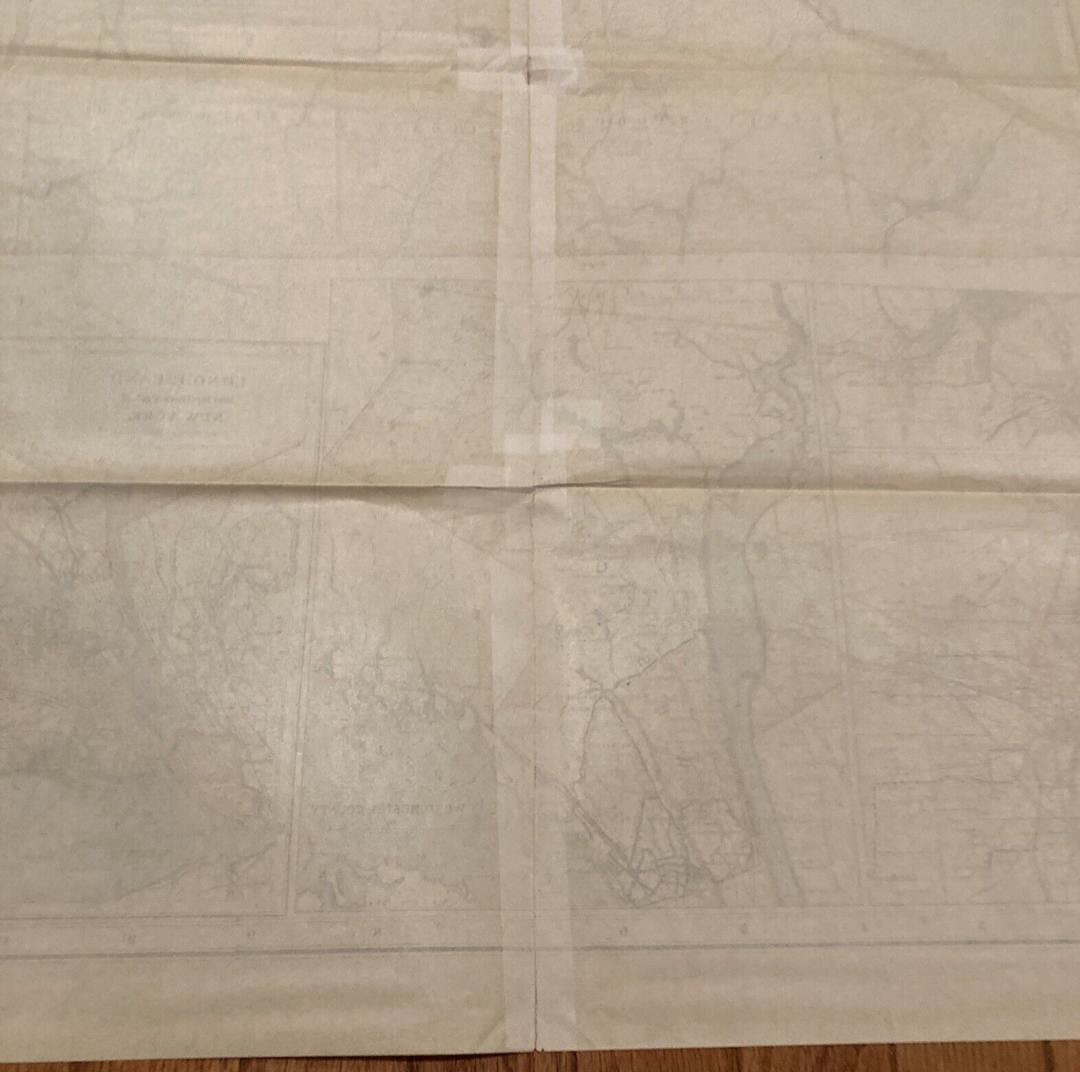 Original 1908 State of New York Electric Railroad Map 47.25″ x42″