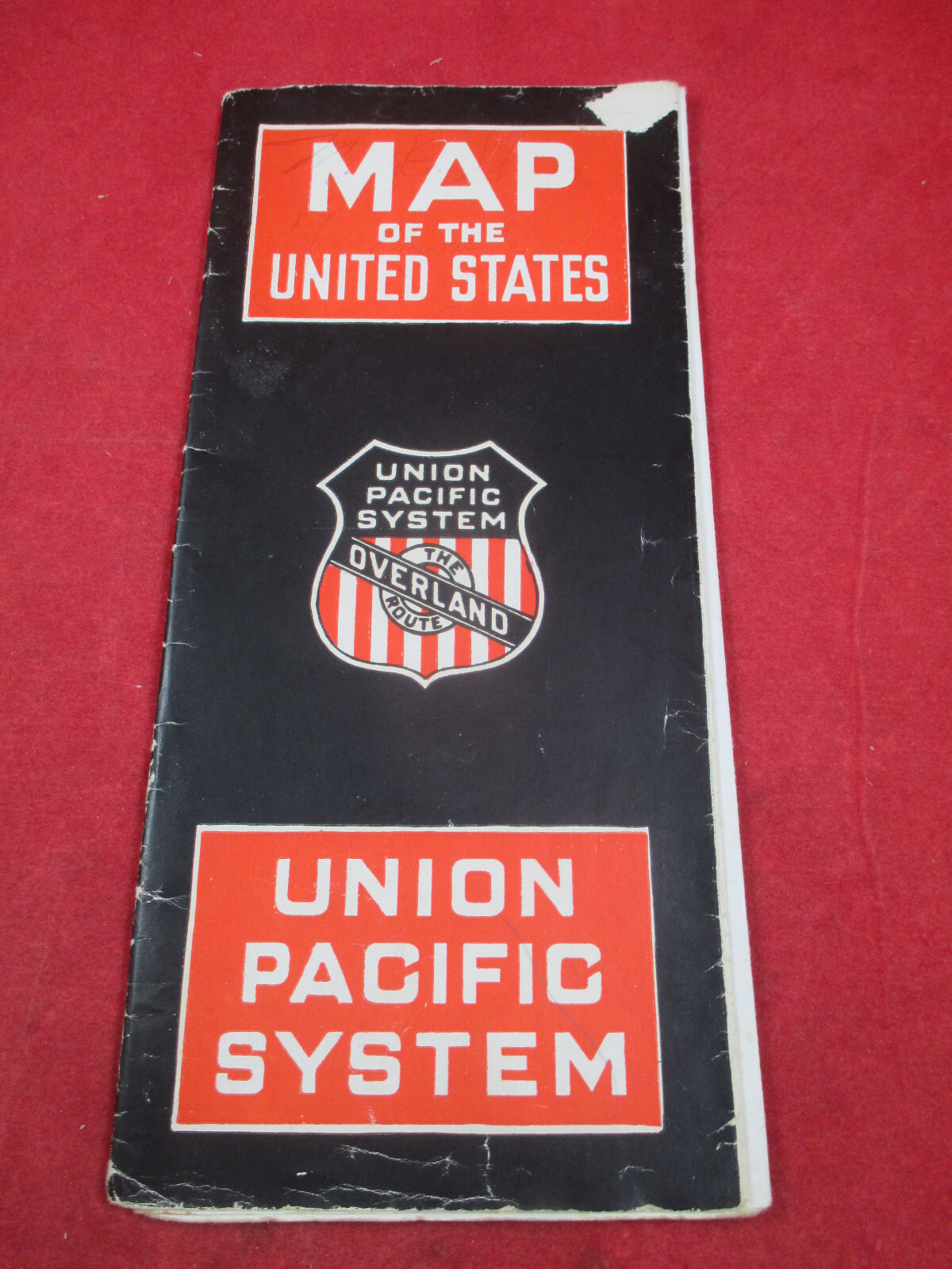 Large 1930 Union Pacific Railroad Route Map of the Union States w/ Photos