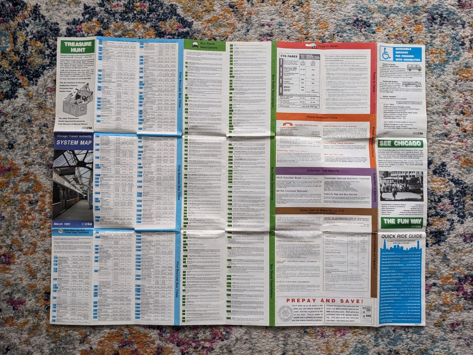 Chicago Transit Authority (CTA) System Map 3/1991