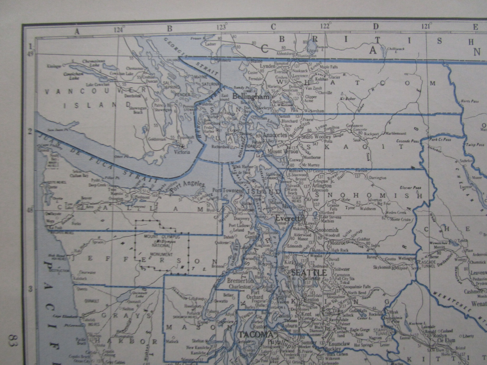WV WA 1931 WEST VIRGINIA RAILROAD Map WHITE SULPHUR & HUNTERSVILLE or WASHINGTON