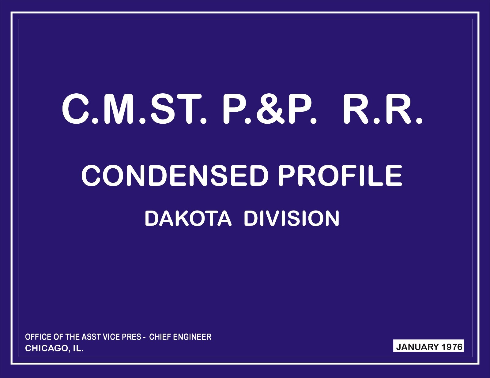 Milwaukee Road CMStP&P 1976 Dakota Division Condensed Profile PDF Pages on DVD