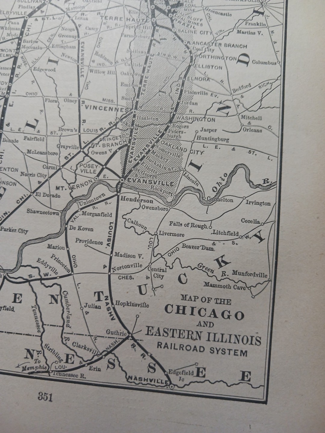 1897 Train Route Map + Report CHICAGO & EASTERN ILLINOIS RAILROAD Coal Fields