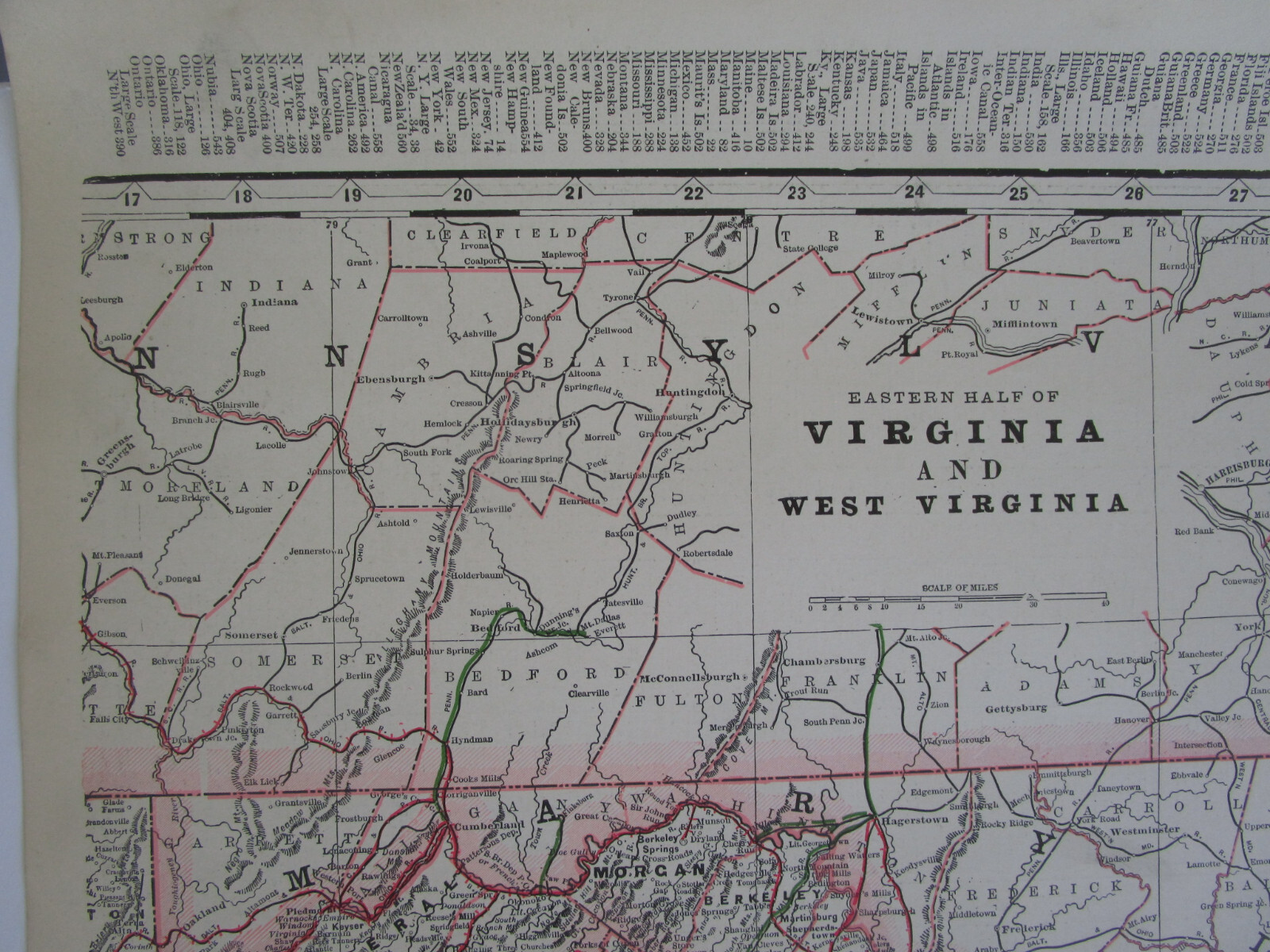 VA WV 1897 EASTERN VIRGINIA, W. VA STEAM RAILROAD Map. FARMVILLE & POWHATAN RR