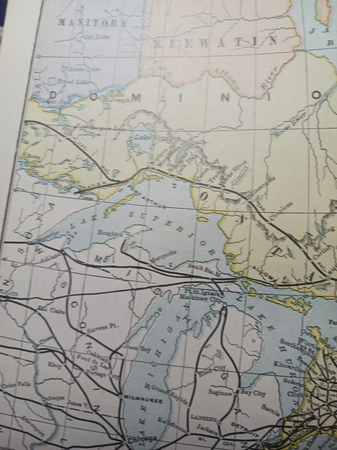 ~1898 ANTIQUE Railroad Map EASTERN CANADA Train Route Stations 9″x 11″