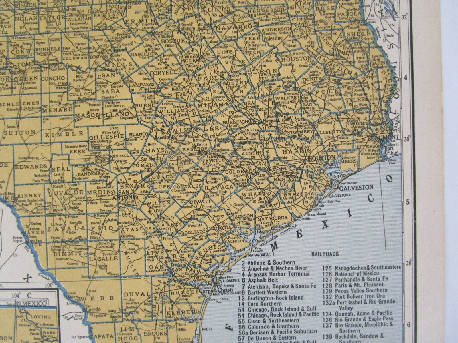 UT TX 1939 UTAH RAILROAD Map. DEEP CREEK RR or TEXAS. SAN BENITO & RIO GRANDE