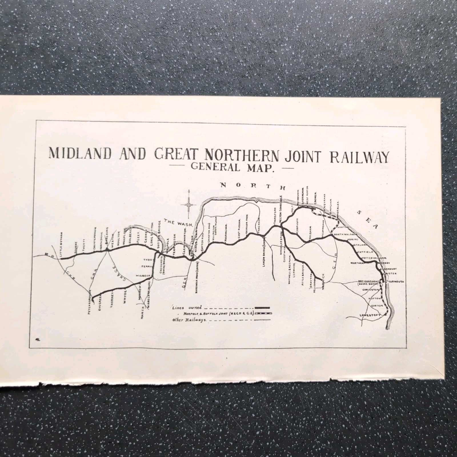 Original 1923 Railway Map of Midland and Great Northern Joint Railway Map