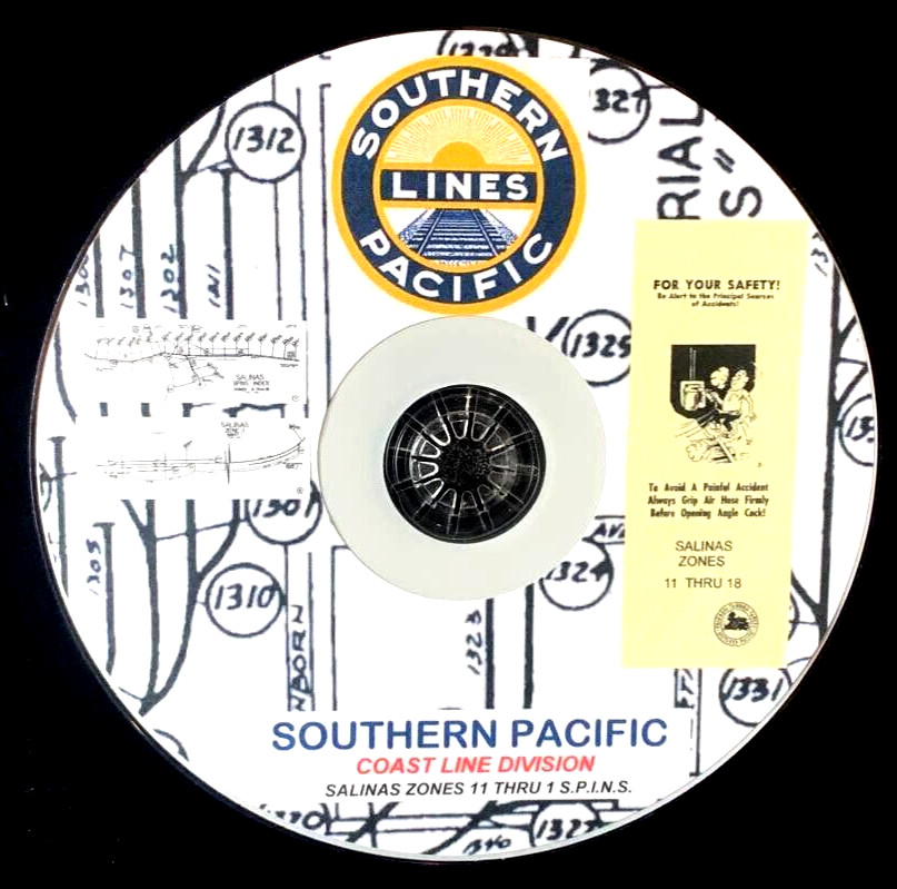 Southern Pacific RR 1973 Coast Line Salinas Zone 11 to 18 SPINS PDF Pages on DVD