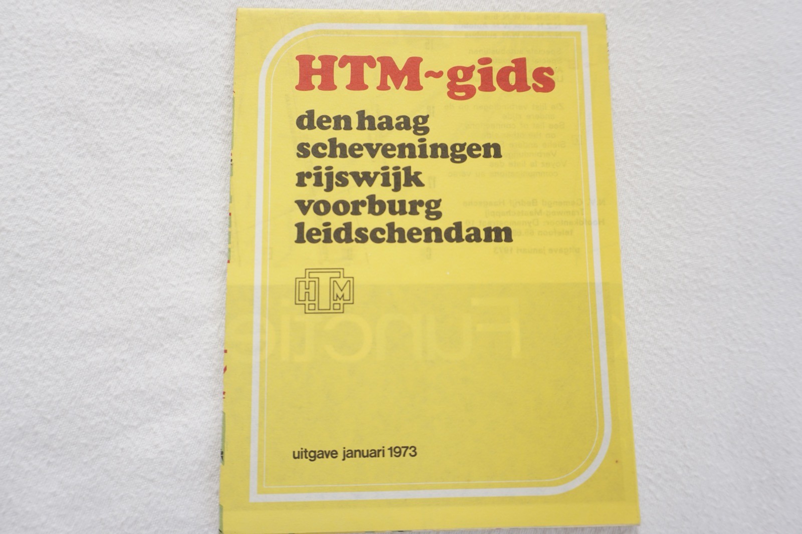 1973 HTM Netherlands Railway Bus Tram Route Map