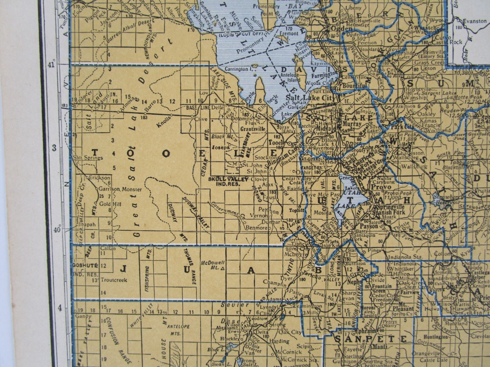 UT TX 1939 UTAH RAILROAD Map. DEEP CREEK RR or TEXAS. SAN BENITO & RIO GRANDE