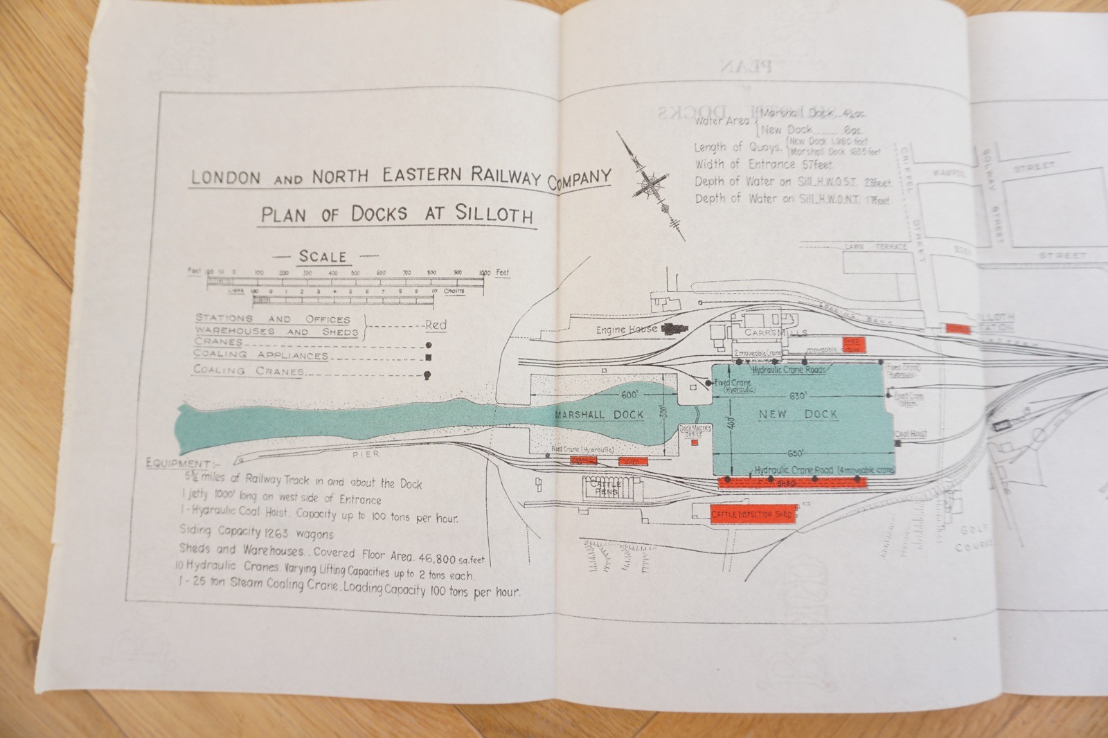 1929 LNER Sillouth Docks Railway Plan Map