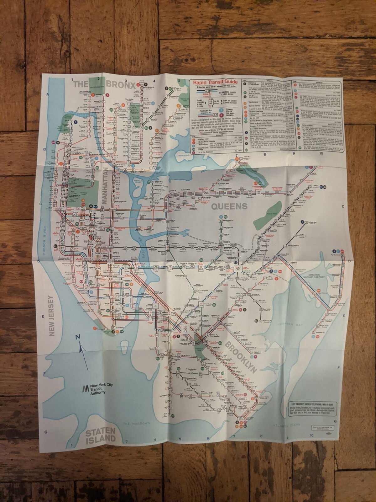 NYC Subway Rapid Transit Guide and Map – 1969