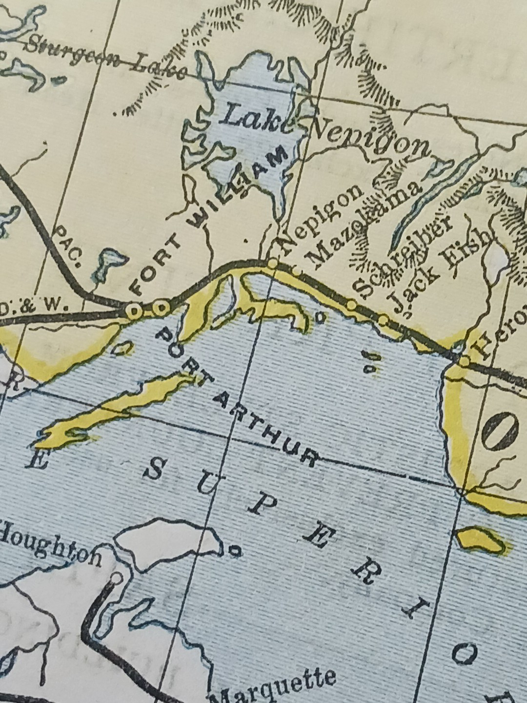 1897 Train Route Map Eastern Canada Ontario Quebec all Railroad Lines 9×11″