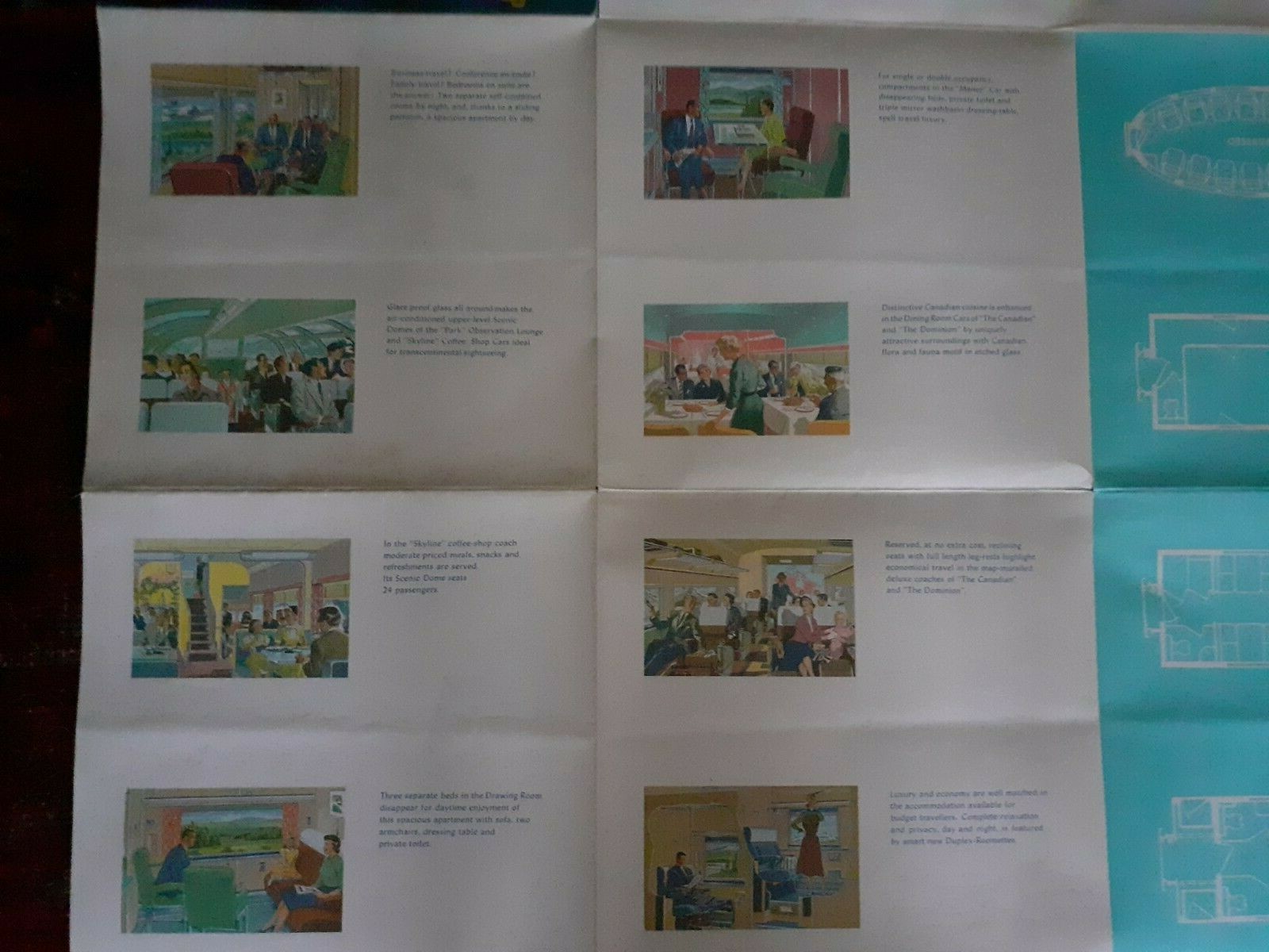 CANADIAN PACIFIC – LARGE POSTER TYPE FOLDOUT BROCHURE – ALL SERVICES MAP – GREAT