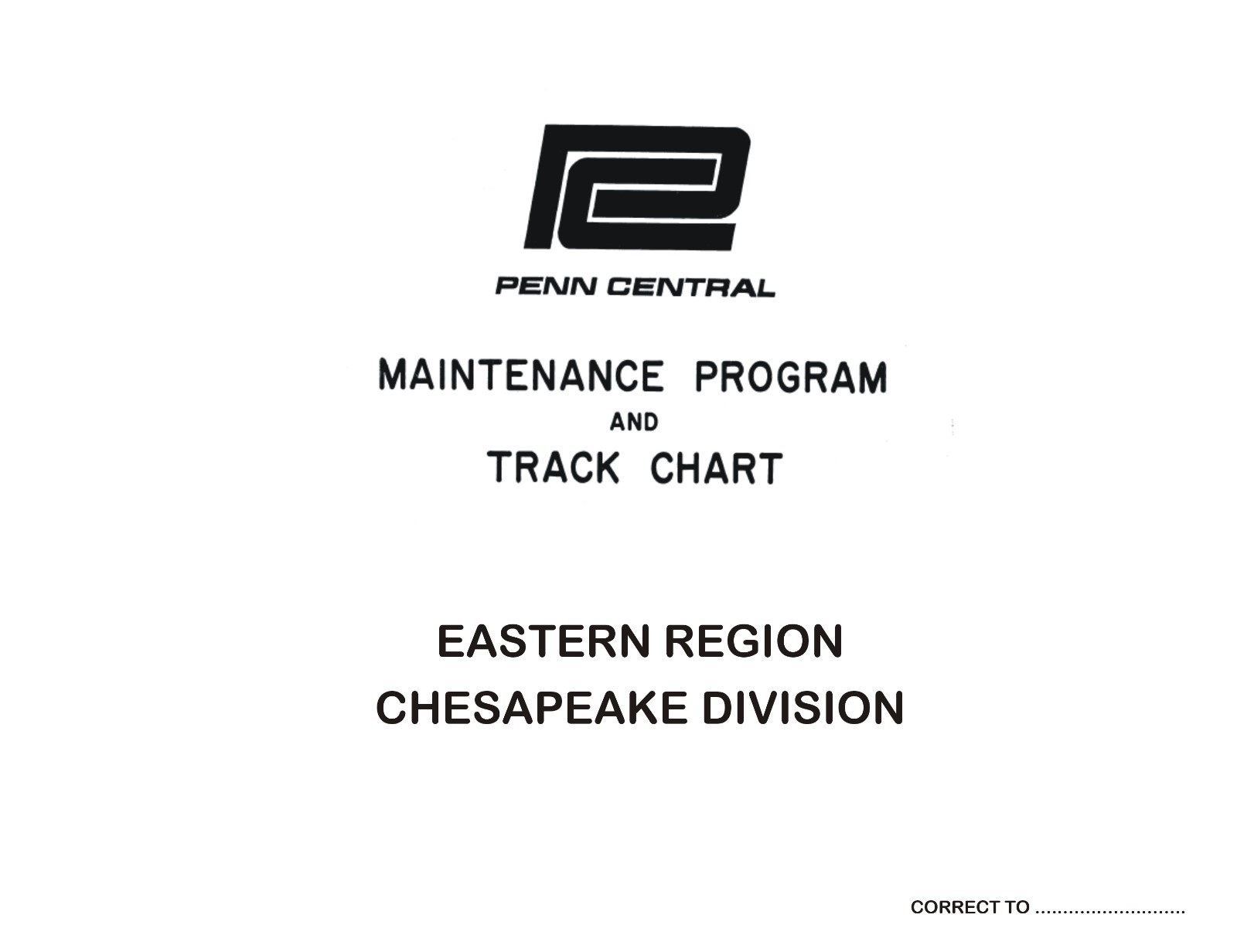 Penn Central Eastern Region Chesapeake Division Track Chart PDF Pages on DVD
