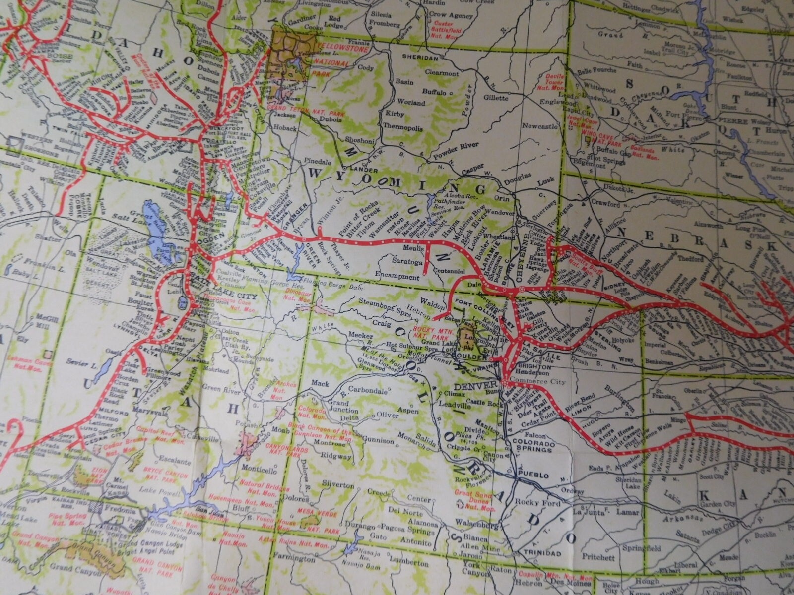 Map Union Pacific Railroad 1971 UP United States Map