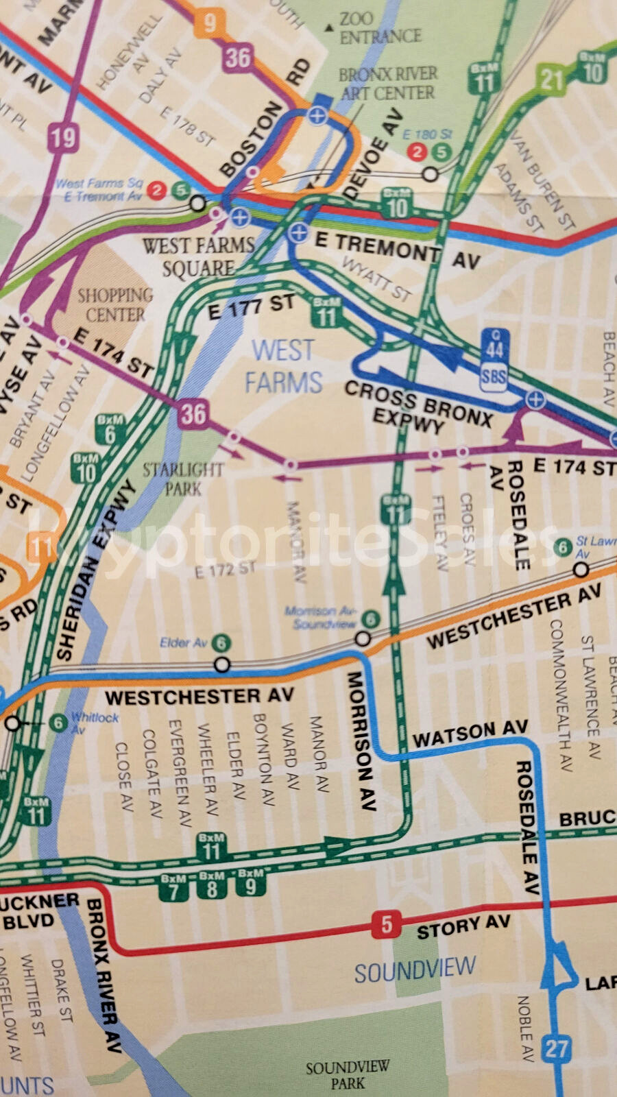 Full Size New York City MTA Transit NY BRONX Bus Route Map Latest Version