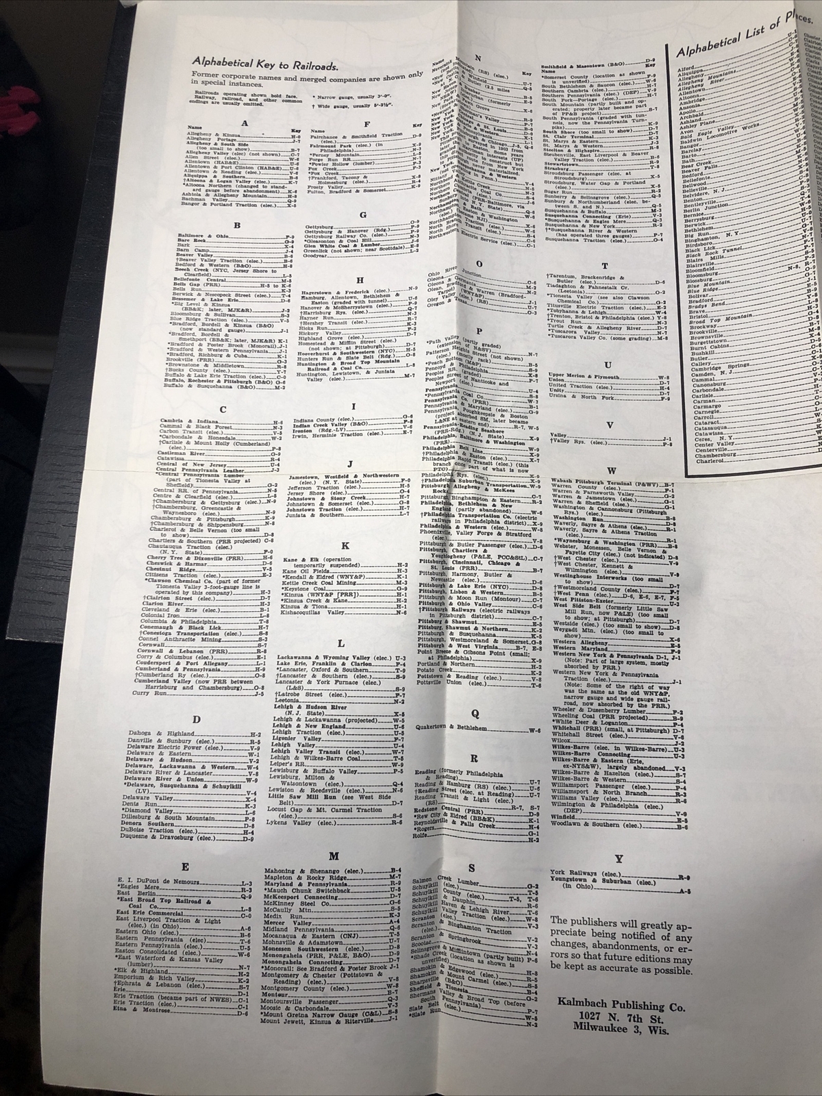 1944 Map of the Railroads of Pennsylvania #6