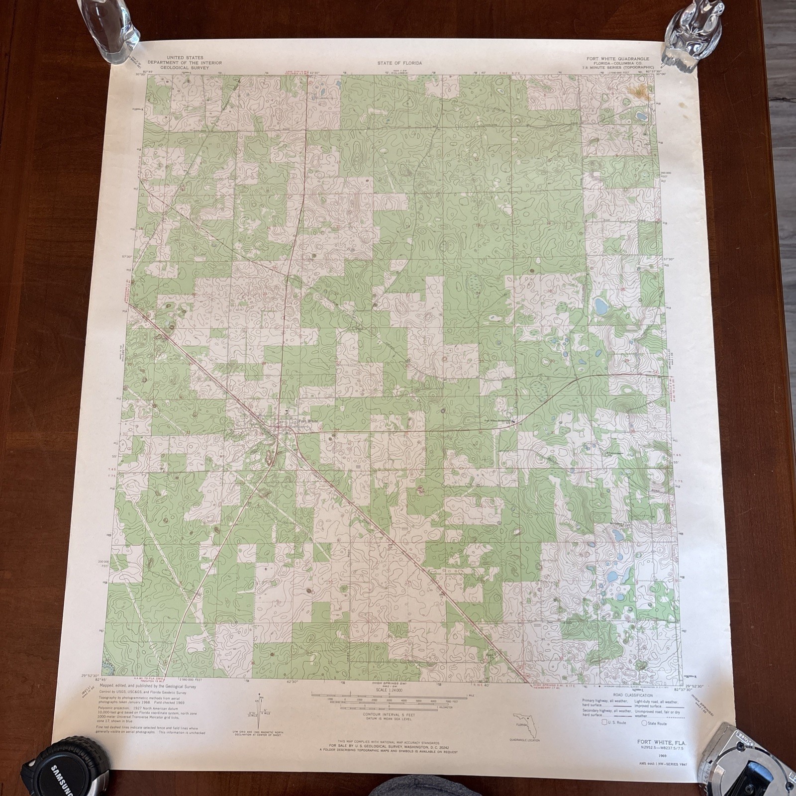 Vintage 1969 Fort White Florida US Geological Survey Map Seaboard Railway