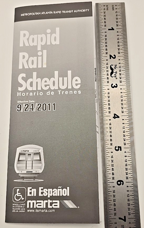 MARTA Rapid Rail Schedule – 9/24/2011