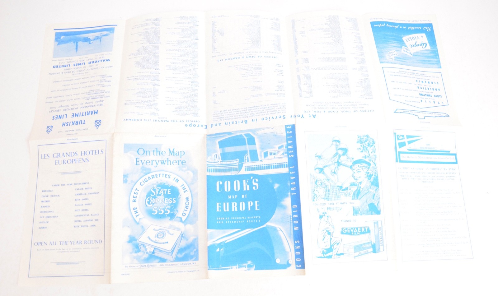 Railway Steamer Pocket Map Cook’s Map of Europe 1958