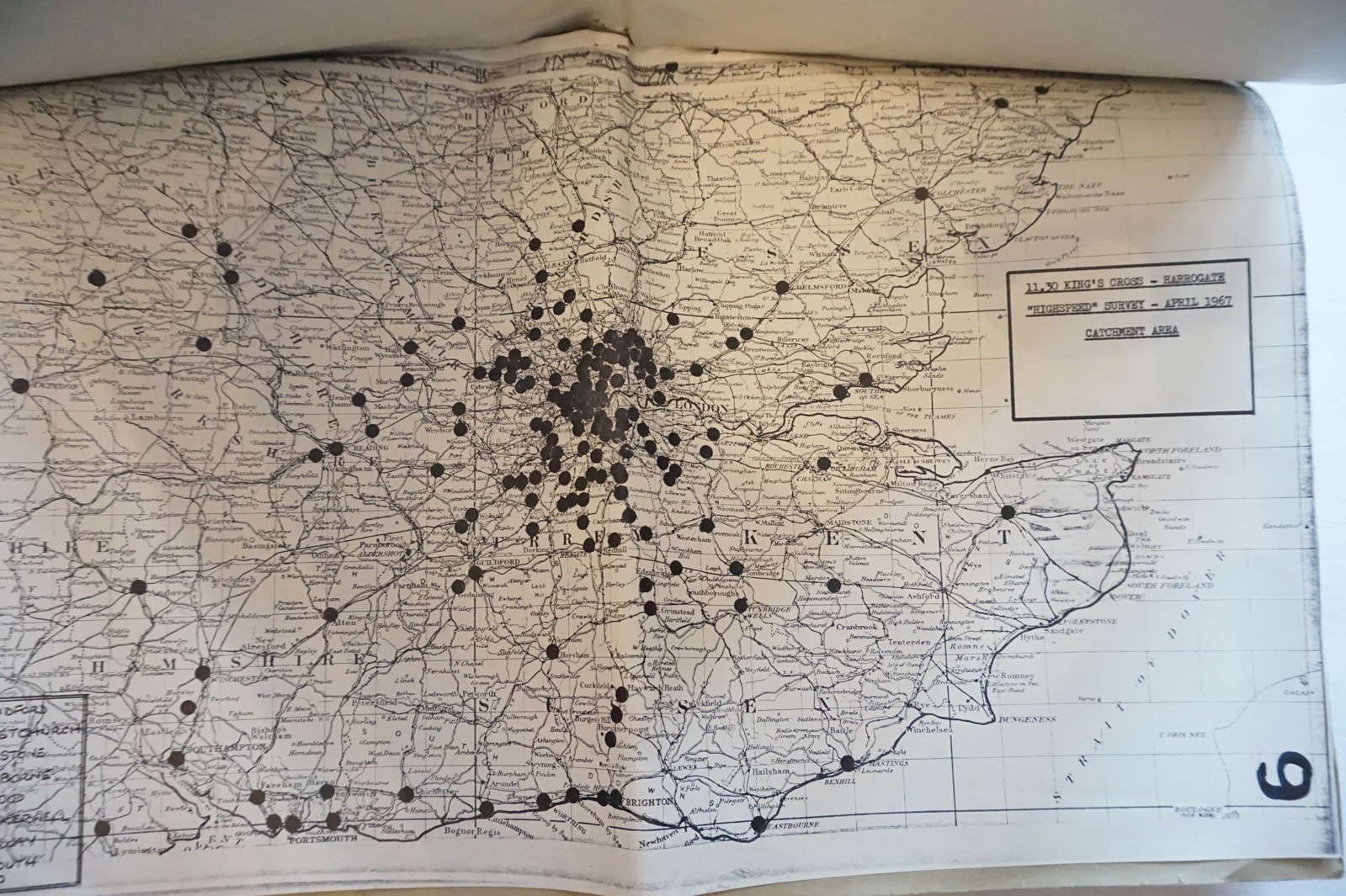 1967 East Coast Main Line Railway Highspeed Services Area Maps