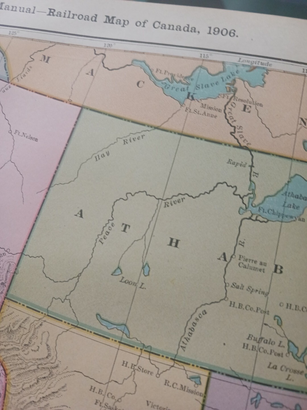 1906 Dated Train Route Map Western Canada All Railroad Lines Stations Towns 11×9