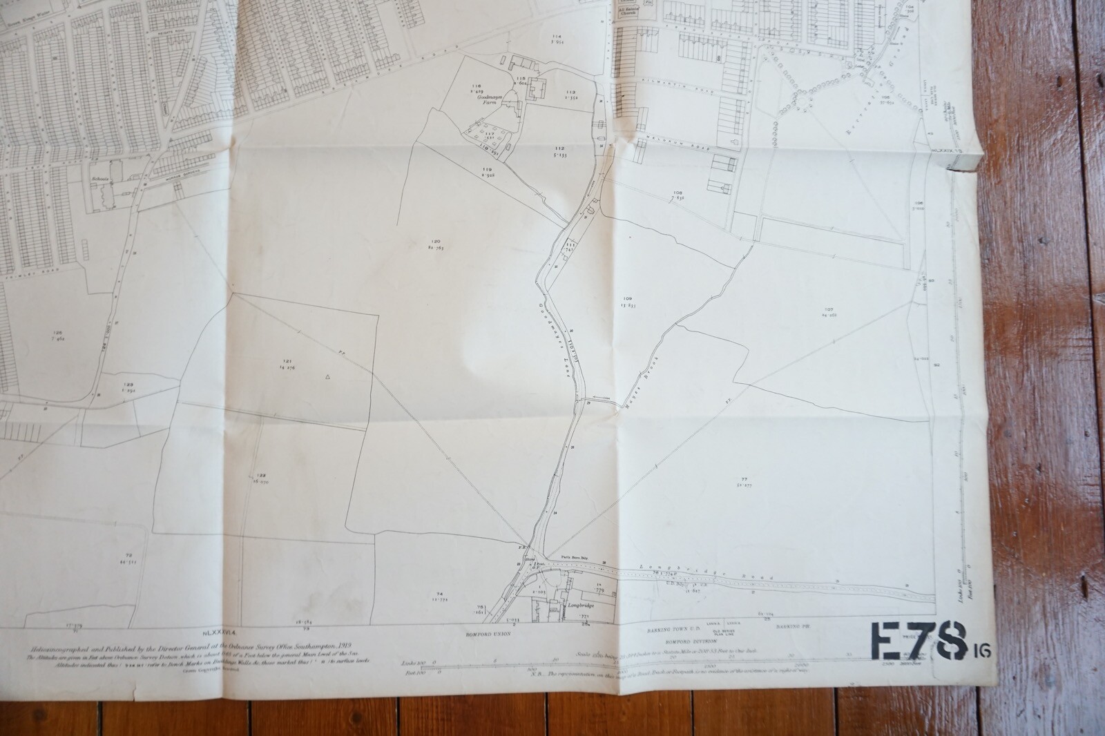 1919 Ilford Seven Kings Station GER Great Eastern Railway OS Railway Map