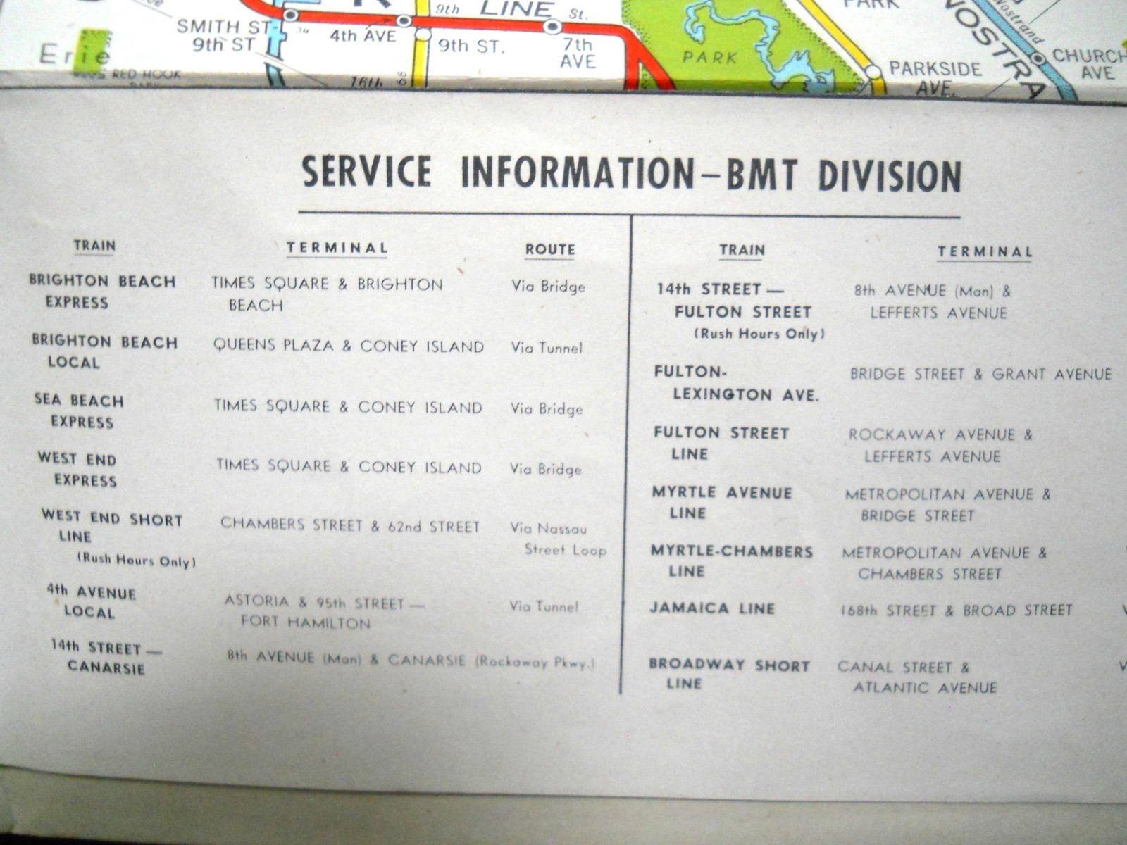 Vintage 1947 Hagstrom’s Map of New York / Subways Elevated Lines