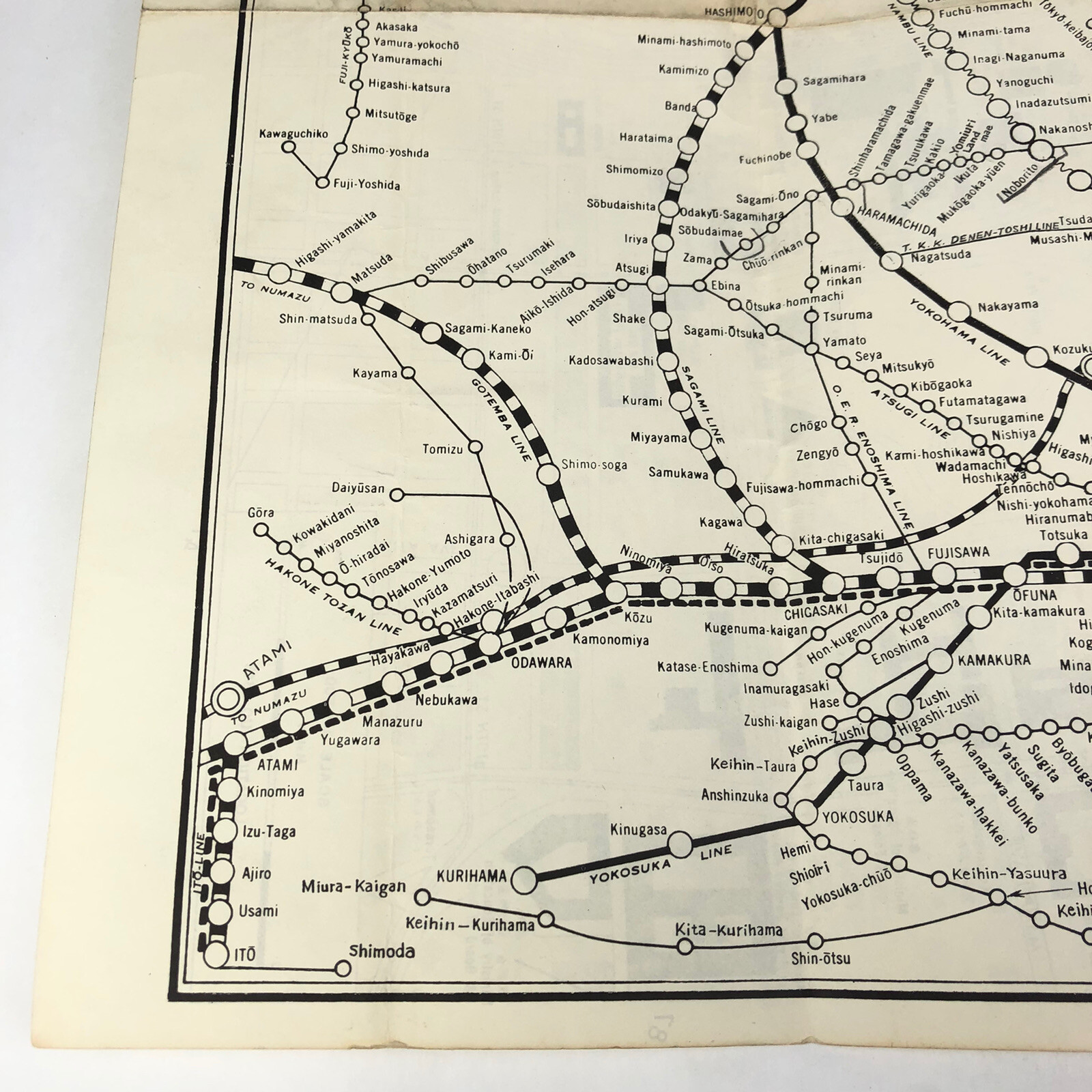 Vintage 1967 RAILWAY MAP OF TOKYO & VICINITY + DOWNTOWN CITY Japan Subway Train