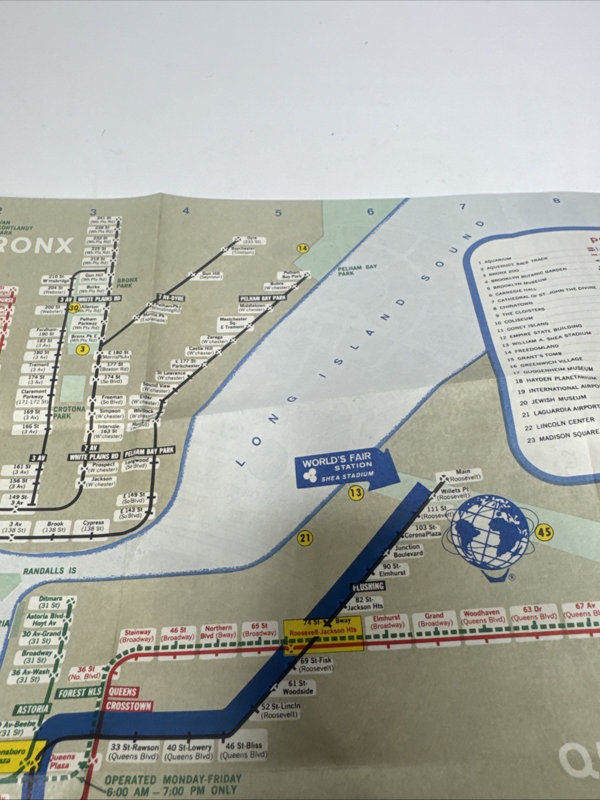 1964 NY Worlds Fair Subway Map New York City Transit Authority Vintage Original