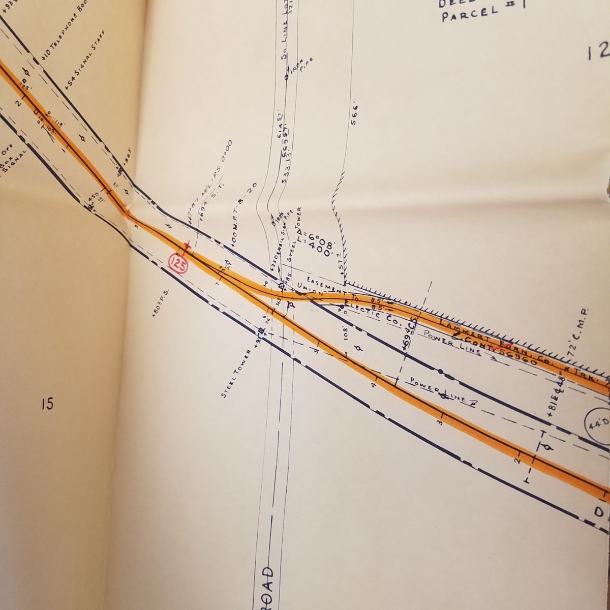 Vtg 1960 Frisco Railroad St Louis Huge Wall Map 87.5 x 26 SE Junction to Gravois
