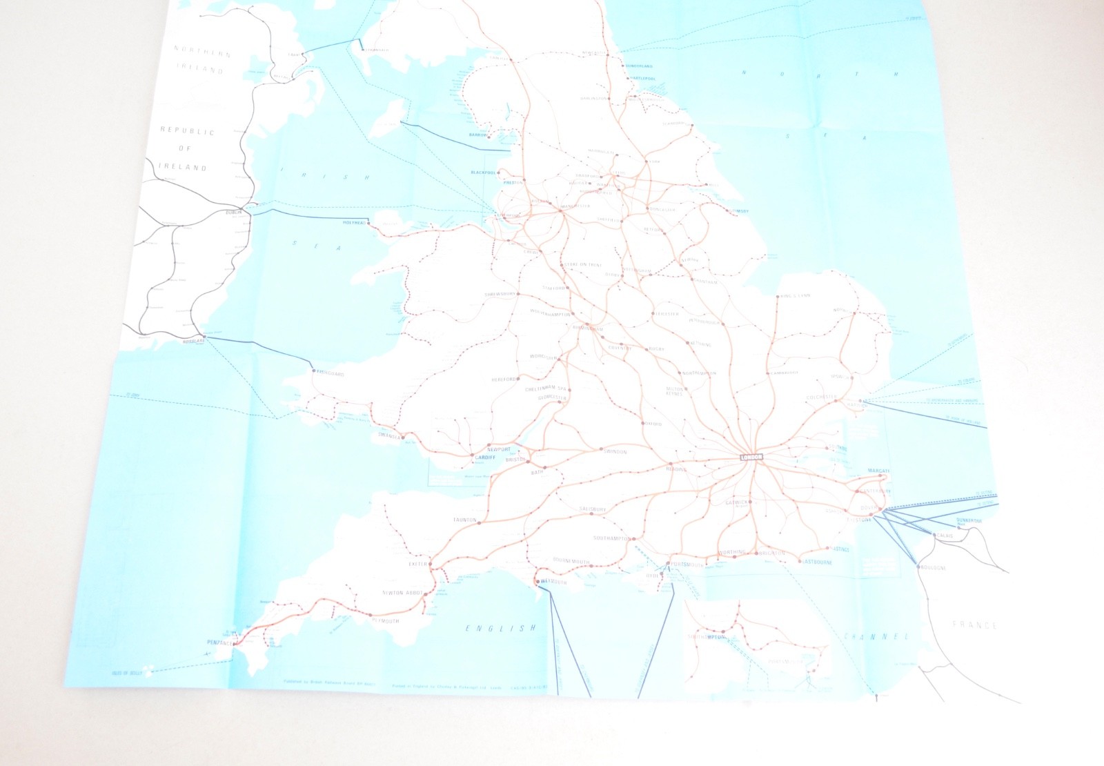 Railway Pocket Map British Rail Passenger Network 1982-83